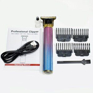 Professional Cordless Hair Trimmer Men Electric Hair Clippers Grooming Rainbow